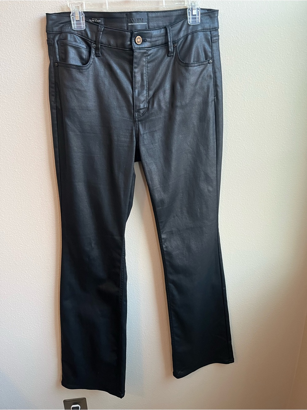 White House Black Market Black Coated High-Rise Slim Boot Jeans - Picture 2 of 6